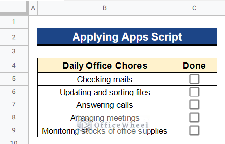 Output after Running Script Code